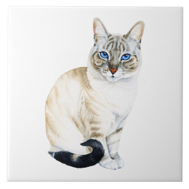 Carreau Lynx Point Siamese Chat (Devant)