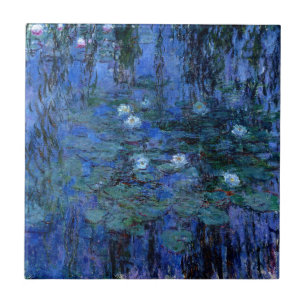 Carreau Lys d'eau bleu Claude Monet