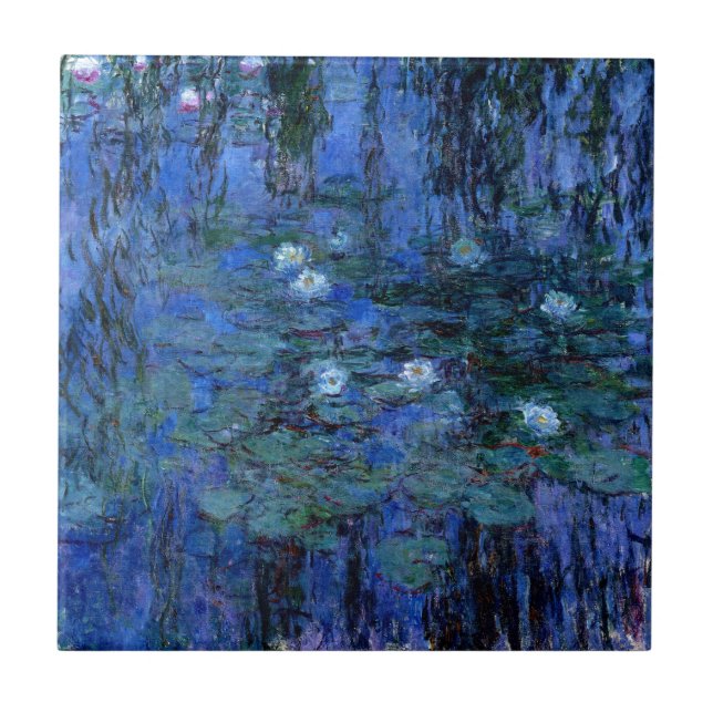 Carreau Lys d'eau bleu Claude Monet (Devant)