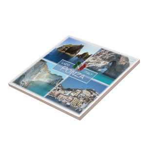 Carreau LZO019 PONZA, Mosaïque, Latium, Italie,