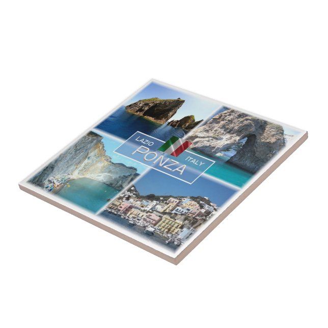 Carreau LZO019 PONZA, Mosaïque, Latium, Italie, (Côté)