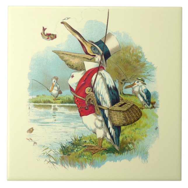 Carreau M. PELICAN FISHING, crème (Devant)
