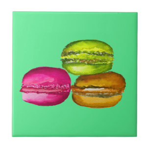 Carreau Macarons colorés aquarelle art funky