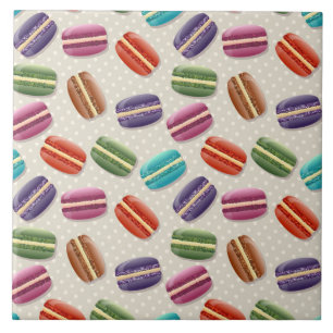 Carreau Macarons colorés mignons Motif avec Pois