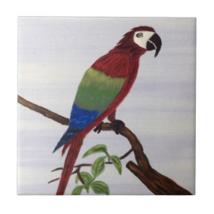 Carreau macaw, perroquet, rouge, jardin, tropical, îles, r