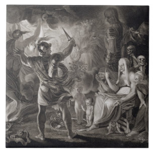 Carreau Macbeth, les trois sorcières et Hecate dans l'act
