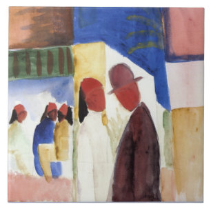 Carreau Macke - Dans la rue, aquarelle,