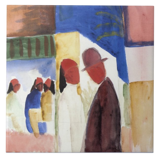Carreau Macke - Dans la rue, aquarelle, (Devant)