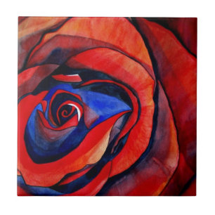 Carreau Macro rouge rose abstraite peinture d'art