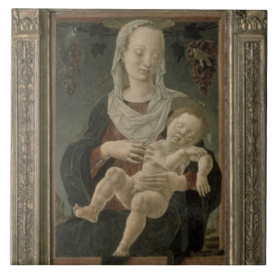Carreau Madonna et enfant (huile sur le panneau)