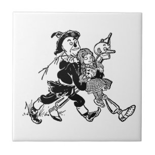 Carreau Magicien vintage d'Oz Dorothy dormant avec des pav