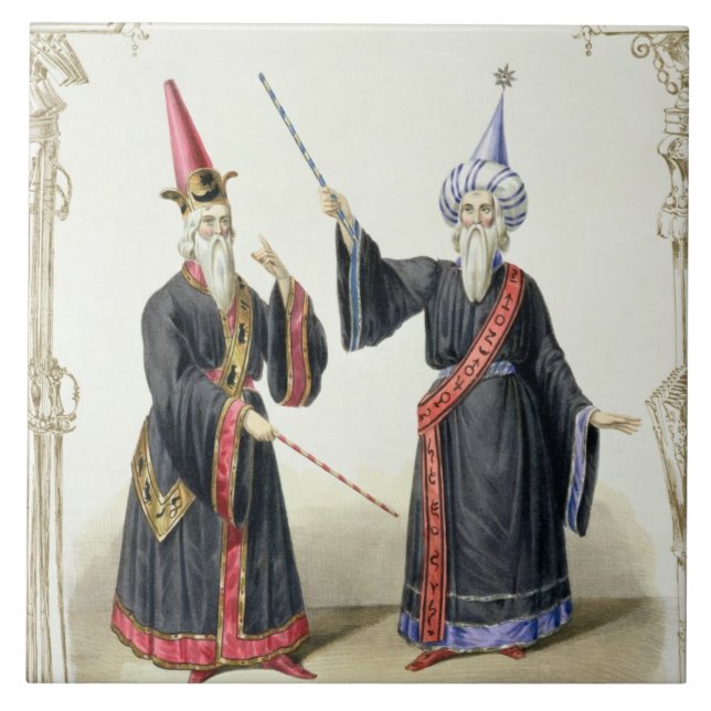 Carreau Magiciens au carnaval à Berlin, 1836 (couleur (Devant)