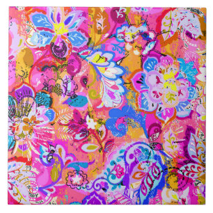 Carreau Magie colorée abstraite florale