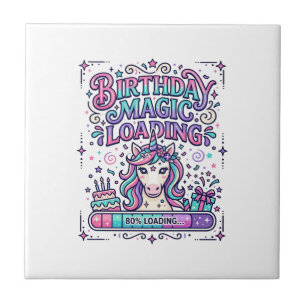 Carreau Magie d'anniversaire de licorne Chargement Marketp