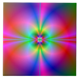 Carreau Magnetosphère colorée Arc-en-ciel Art fractal