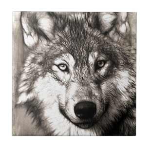 Carreau Magnifique loup visage photo accessoires d'impress