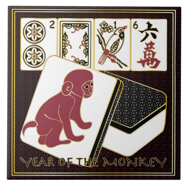 Carreau Mah Jongg Année du singe (Devant)