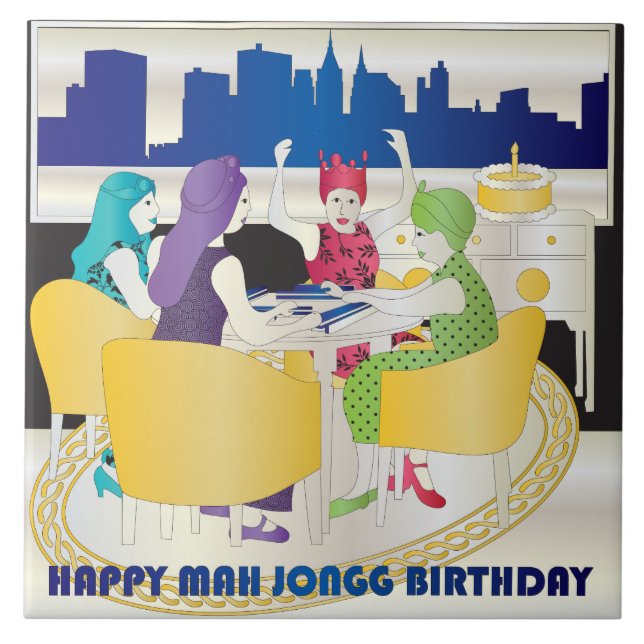 Carreau Mah Jongg New York Anniversaire (Devant)