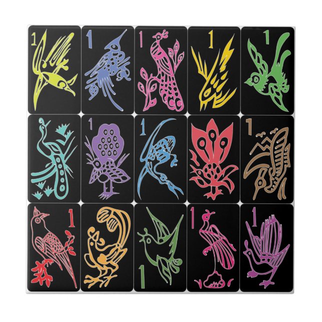Carreau Mah Jongg One Bams Black/Multi Tile (Devant)