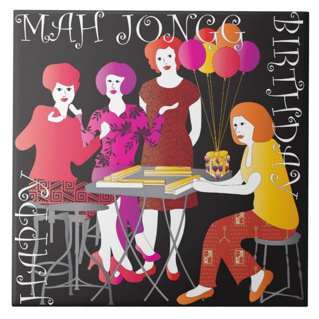 Carreau Mah Jongg Présente Carrelage d'anniversaire (Devant)