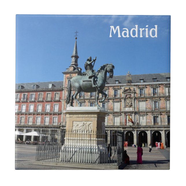 Carreau Maire de plaza, tuile de Madrid (Devant)