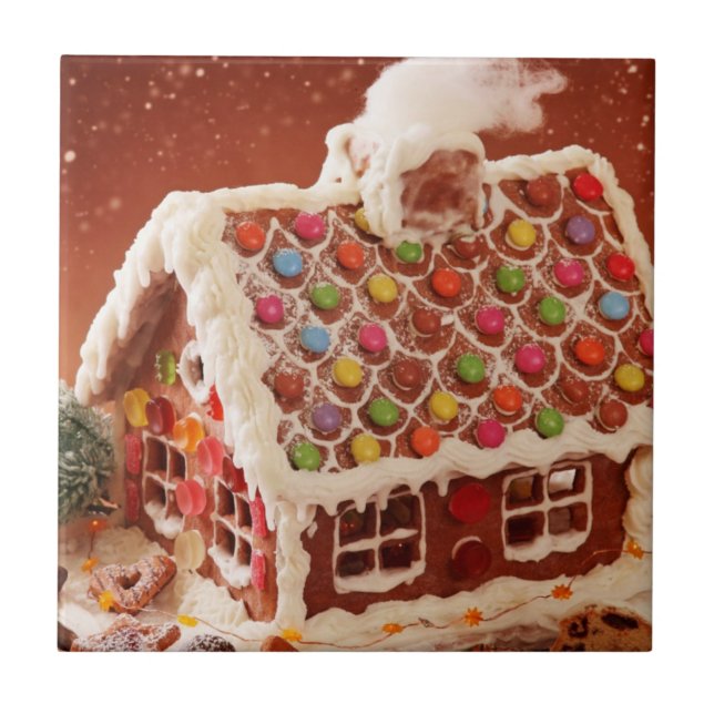 Carreau maison de pain d'épices Noël (Devant)