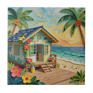 Carreau Maison de plage Art océanique côtier