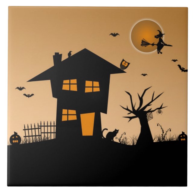 Carreau Maison hantée d'Halloween (Devant)