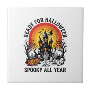 Carreau Maison Hantée Halloween Vintage Chemise Prête à Fa