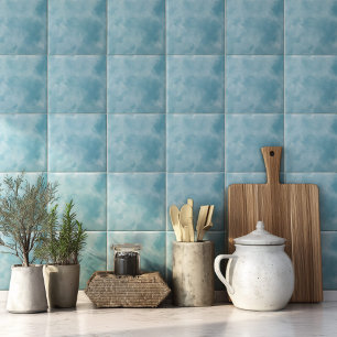 Carreau Maison Moderne Côtière à l'Aquarelle Bleue