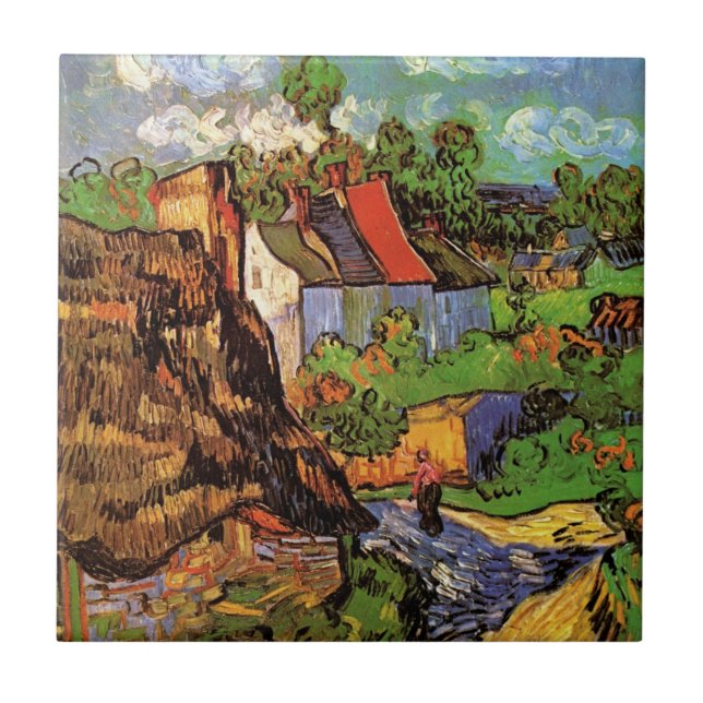 Carreau Maisons à Auvers par Vincent van Gogh (Devant)