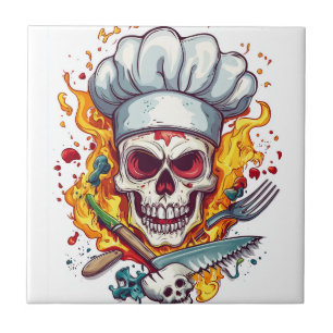 Carreau Maître de cuisine Chef Crâne