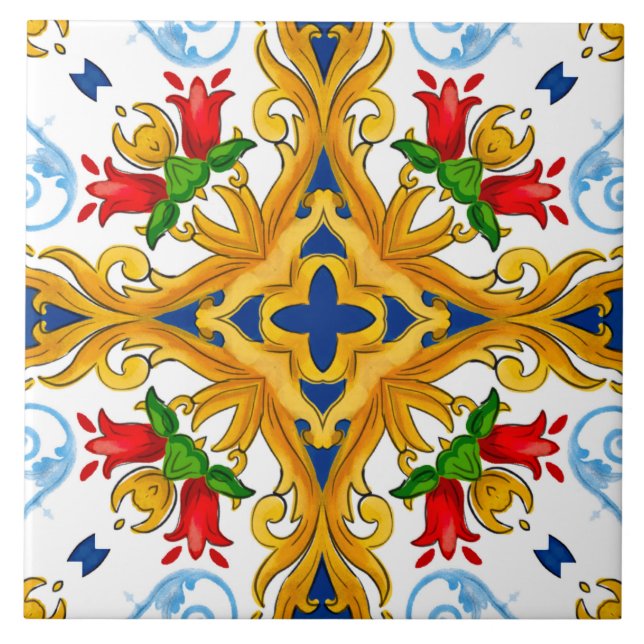 Carreau Majolica, carrelage méditerranéen, (Devant)