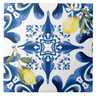Carreau Majolica, citron, tuiles siciliennes, Carrelage en