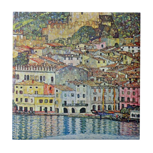 Carreau Malcesine sur le lac de Garde Par Gustav Klimt (Devant)