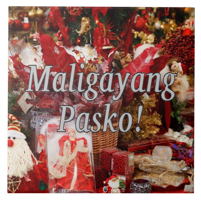 Carreau Maligayang Pasko ! Joyeux Noël à Tagalog wf (Devant)