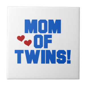 Carreau Maman de Twins Blue Text Cadfts