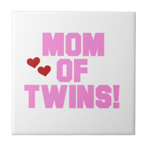 Carreau Maman de Twins Pink Texte Cadeaux