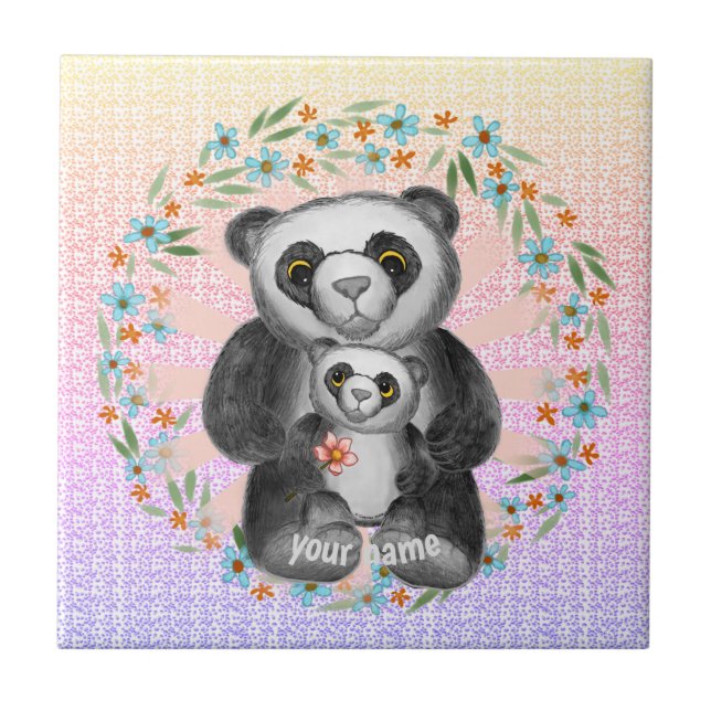 Carreau Maman Panda L'amour de l'ours (Devant)