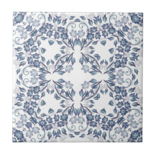 Carreau Mandala bleu poussiéreux