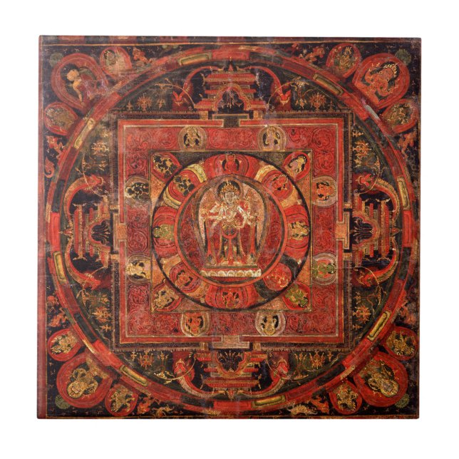 Carreau Mandala bouddhiste de la compassion (Devant)