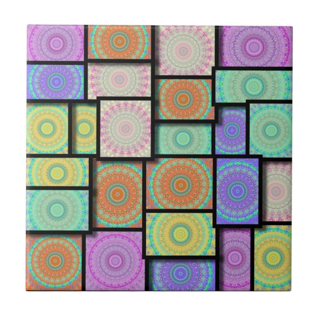 Carreau Mandala coloré Mosiac (Devant)