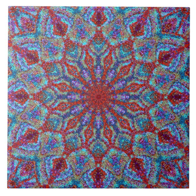 Carreau Mandala de couleur romantique de style arabesque (Devant)