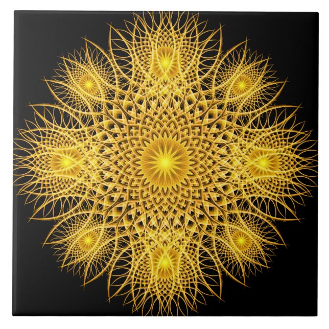 Carreau Mandala de flocon de Sun (Devant)
