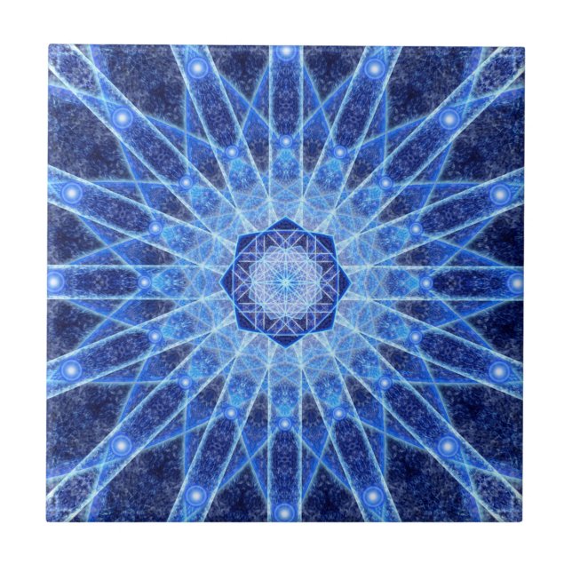 Carreau Mandala de Lotus de glace (Devant)