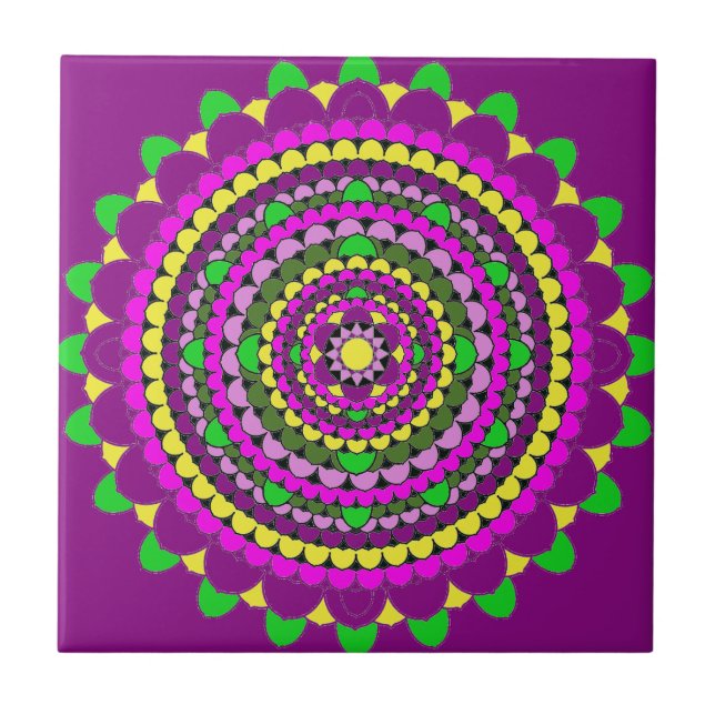 Carreau Mandala de pétale (Devant)