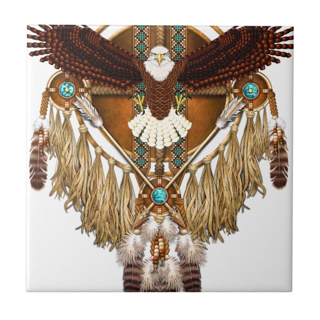 Carreau Mandala d'Eagle chauve - révisé (Devant)