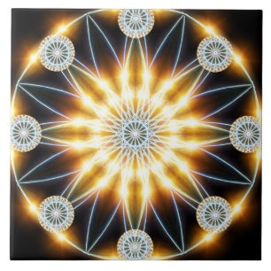 Carreau Mandala d'or d'étoile