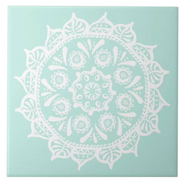 Carreau Mandala en verre de mer (Devant)
