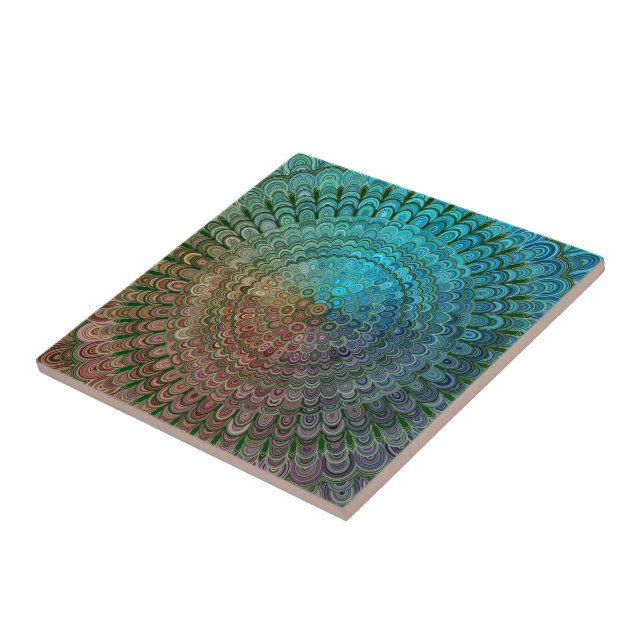 Carreau Mandala froid de fleur en métal (Côté)